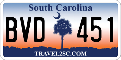SC license plate BVD451
