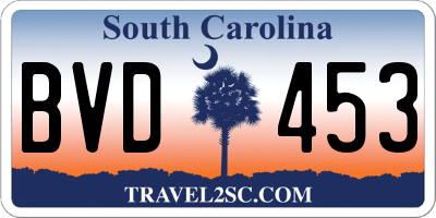 SC license plate BVD453