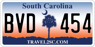 SC license plate BVD454