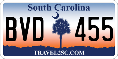 SC license plate BVD455