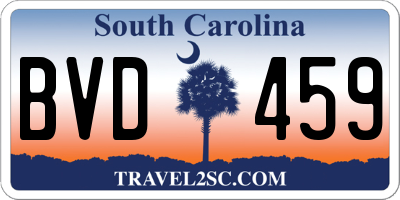 SC license plate BVD459