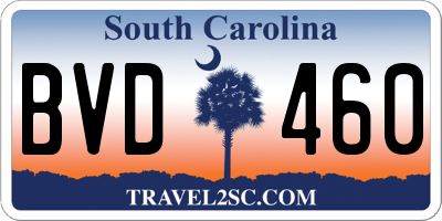 SC license plate BVD460