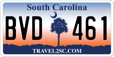 SC license plate BVD461
