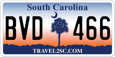 SC license plate BVD466