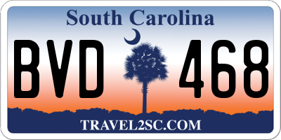 SC license plate BVD468