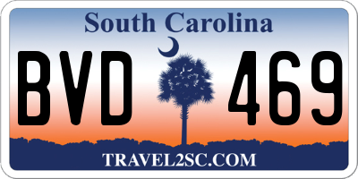 SC license plate BVD469