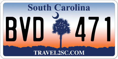 SC license plate BVD471