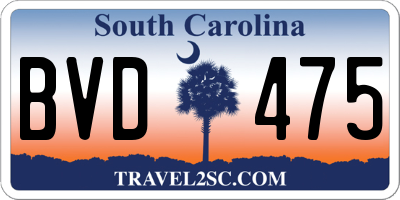 SC license plate BVD475