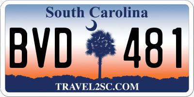 SC license plate BVD481