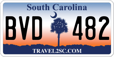 SC license plate BVD482