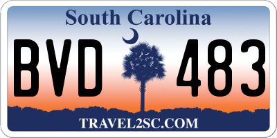 SC license plate BVD483