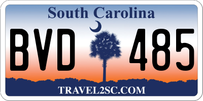 SC license plate BVD485