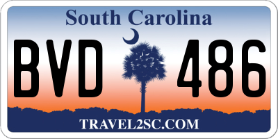 SC license plate BVD486