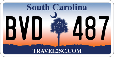 SC license plate BVD487