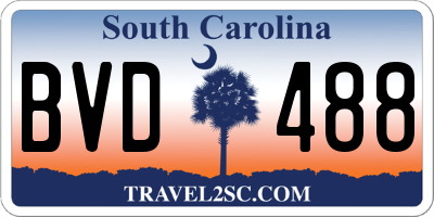 SC license plate BVD488