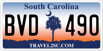 SC license plate BVD490