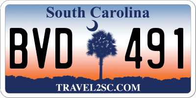 SC license plate BVD491