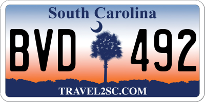 SC license plate BVD492