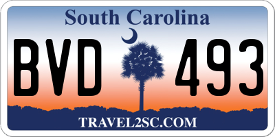 SC license plate BVD493