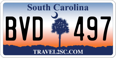SC license plate BVD497