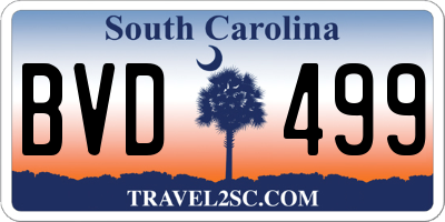 SC license plate BVD499
