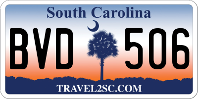 SC license plate BVD506