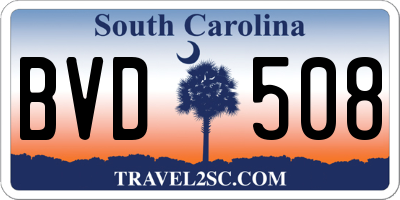 SC license plate BVD508