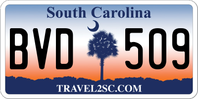 SC license plate BVD509