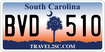 SC license plate BVD510