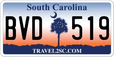 SC license plate BVD519