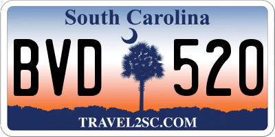 SC license plate BVD520