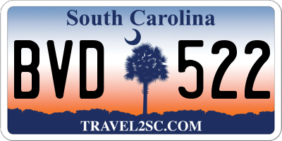 SC license plate BVD522