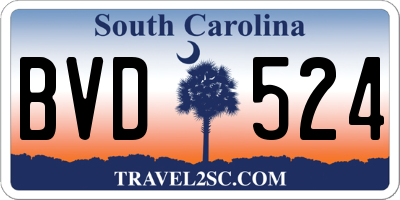 SC license plate BVD524