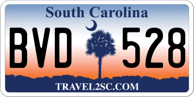 SC license plate BVD528