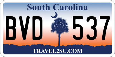 SC license plate BVD537