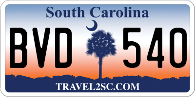 SC license plate BVD540