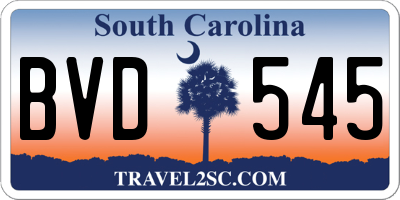 SC license plate BVD545