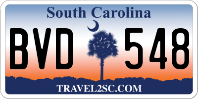SC license plate BVD548