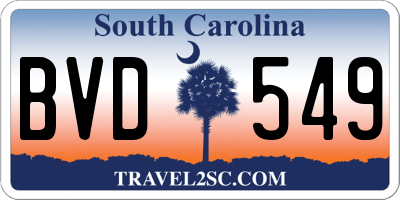 SC license plate BVD549