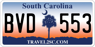 SC license plate BVD553
