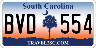 SC license plate BVD554