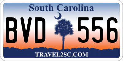 SC license plate BVD556