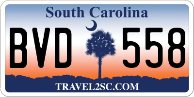 SC license plate BVD558