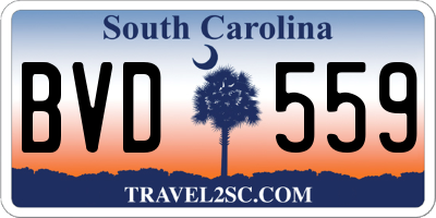 SC license plate BVD559