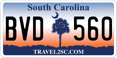 SC license plate BVD560