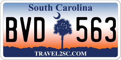 SC license plate BVD563