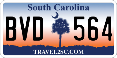 SC license plate BVD564