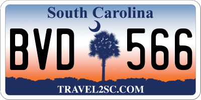 SC license plate BVD566