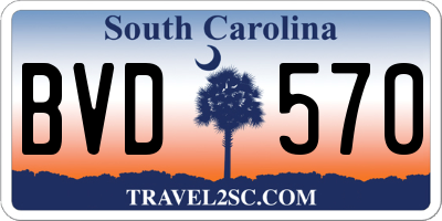 SC license plate BVD570