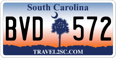 SC license plate BVD572